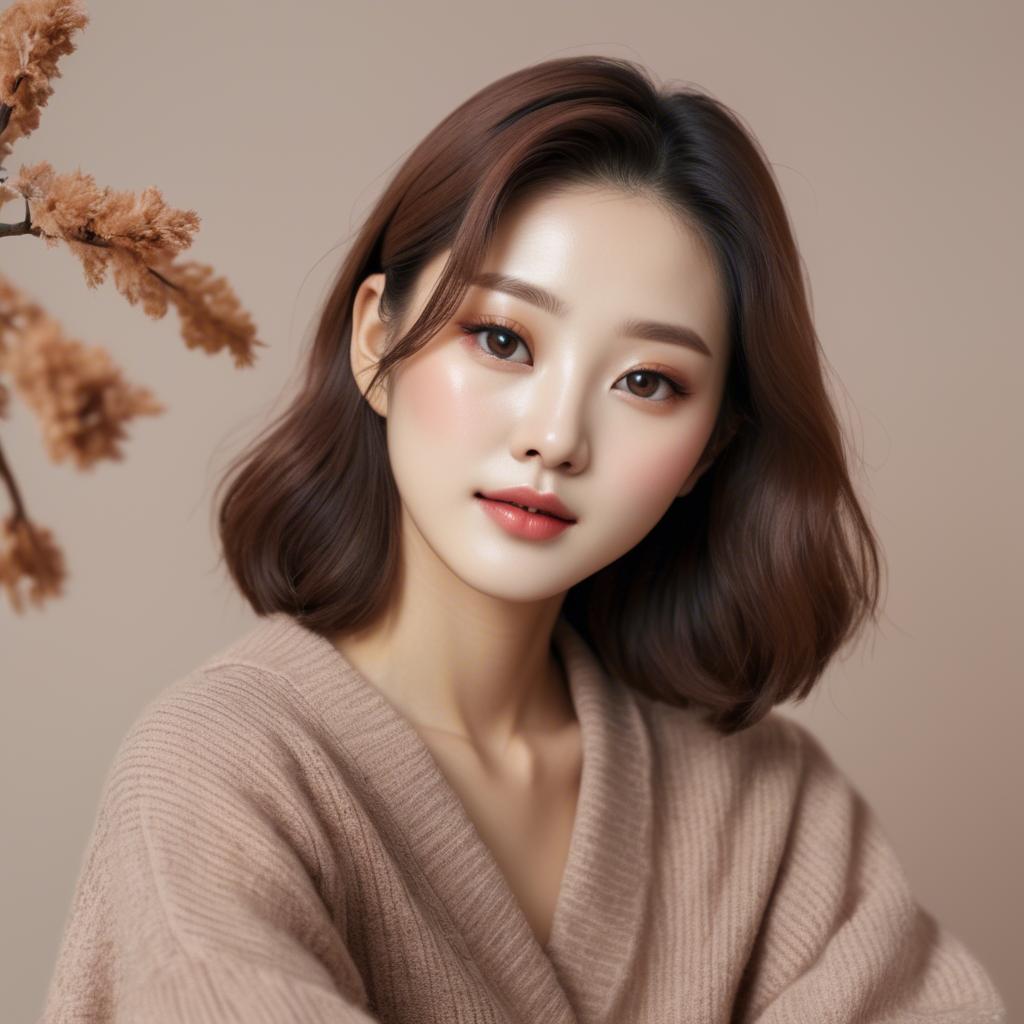 A stunning image of korean beauty in soft warm tones.
