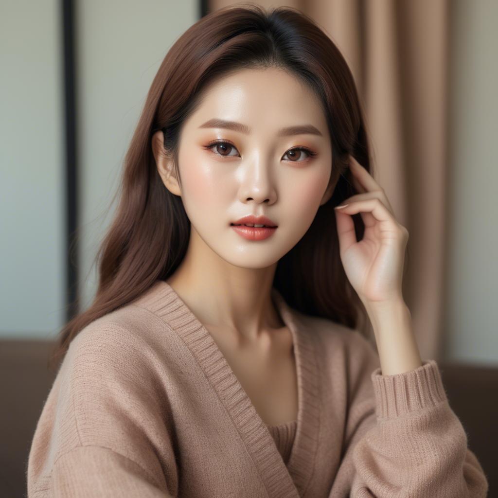 A stunning image of korean beauty in soft warm tones.