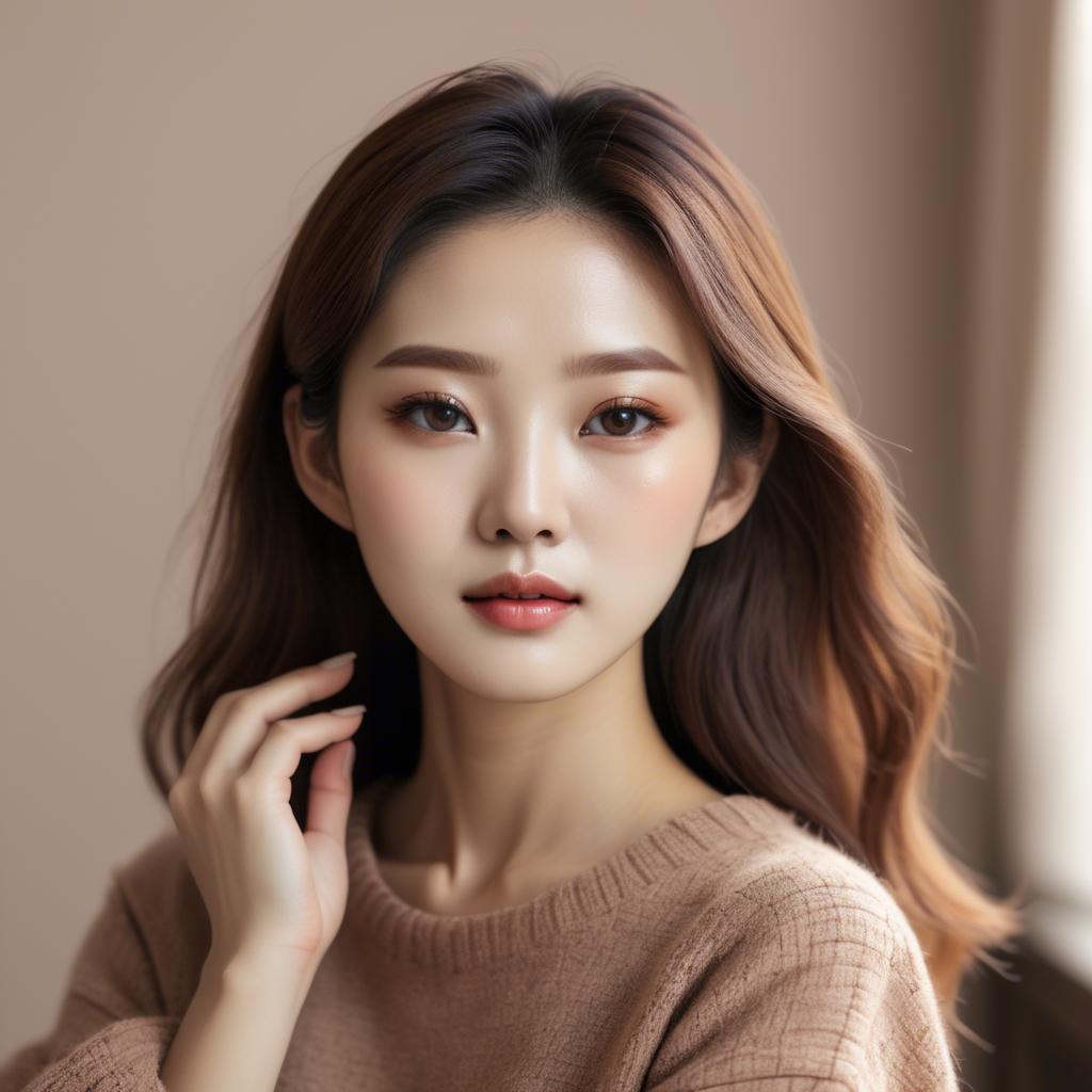 A stunning image of korean beauty in soft warm tones.