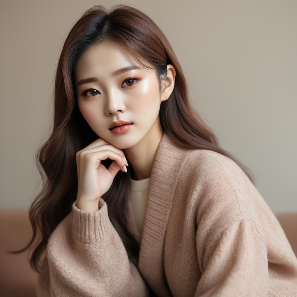 A stunning image of korean beauty in soft warm tones.