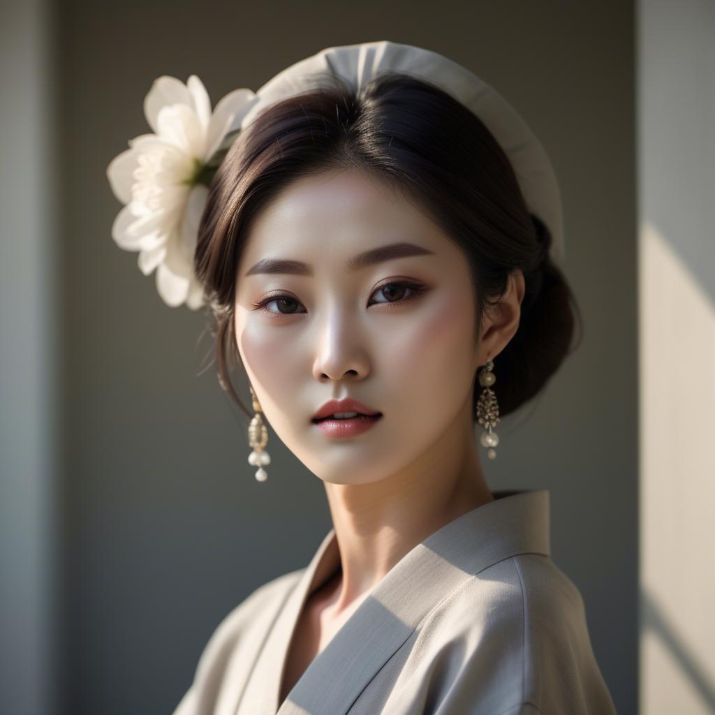 A stunning image of korean elegance in soft shadows.
