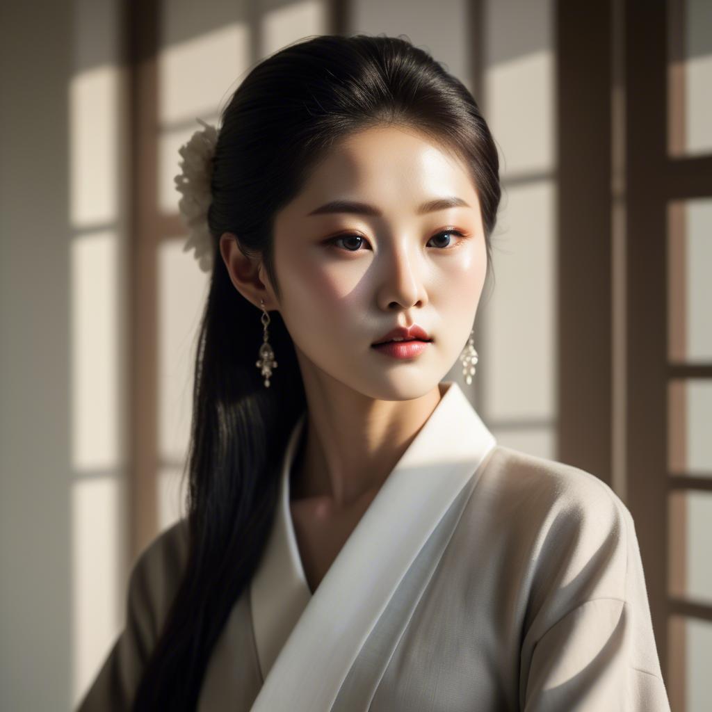 A stunning image of korean elegance in soft shadows.