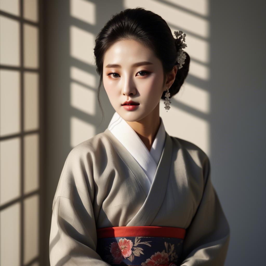 A stunning image of korean elegance in soft shadows.