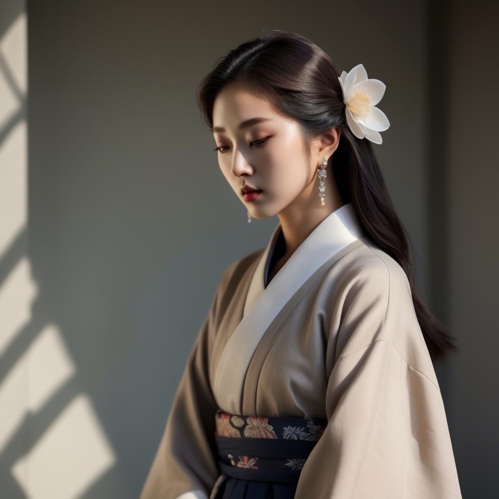 A stunning image of korean elegance in soft shadows.