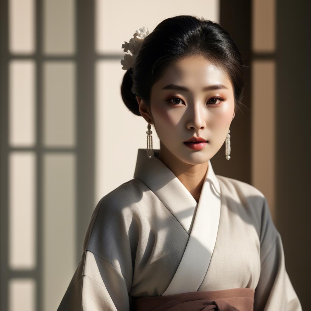 A stunning image of korean elegance in soft shadows.