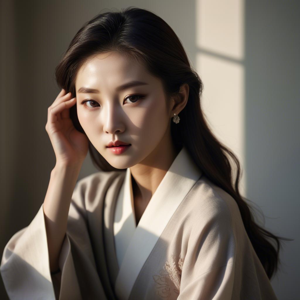 A stunning image of korean elegance in soft shadows.