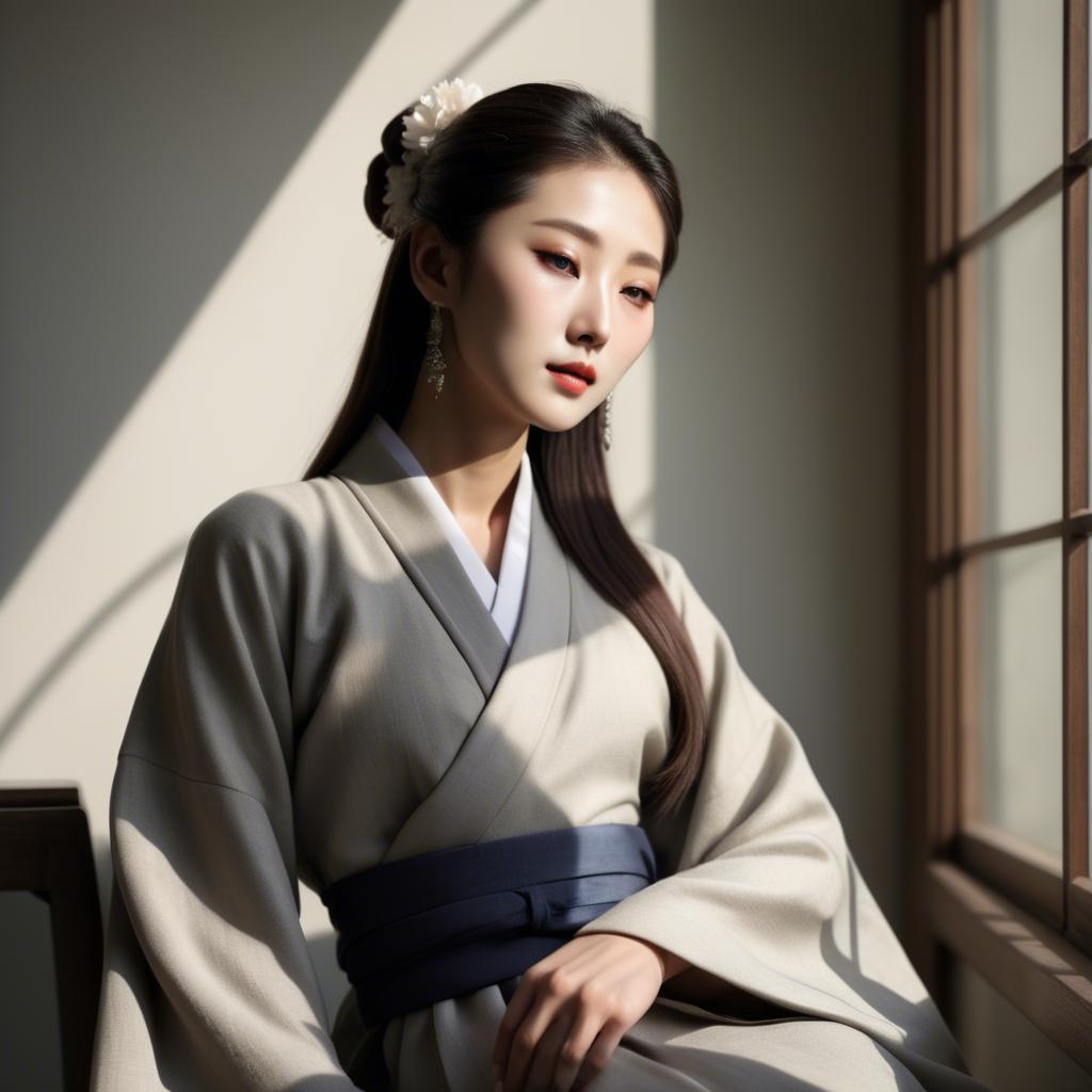 A stunning image of korean elegance in soft shadows.