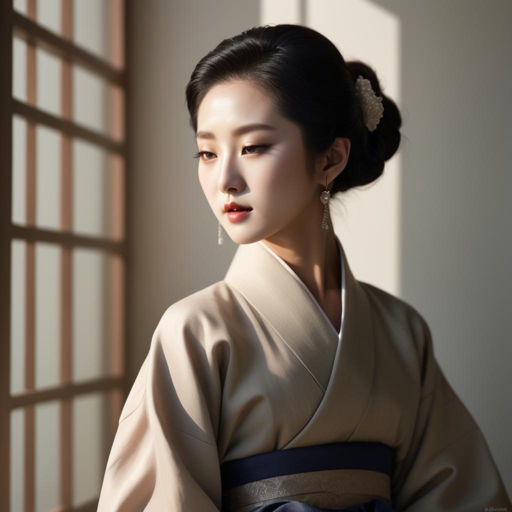 A stunning image of korean elegance in soft shadows.