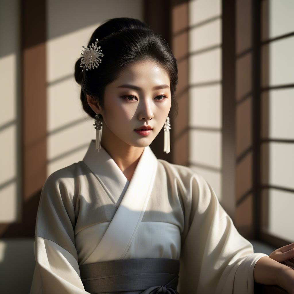 A stunning image of korean elegance in soft shadows.