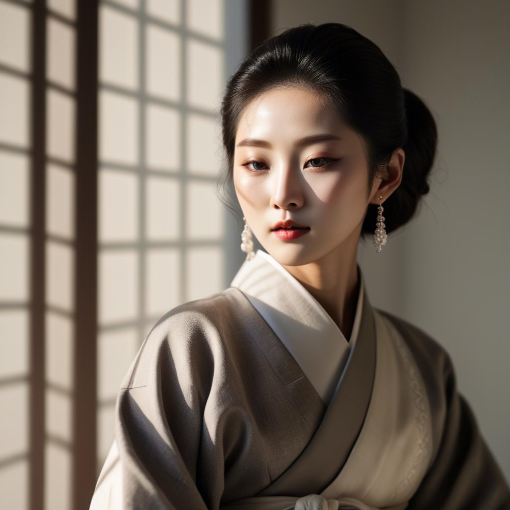 A stunning image of korean elegance in soft shadows.