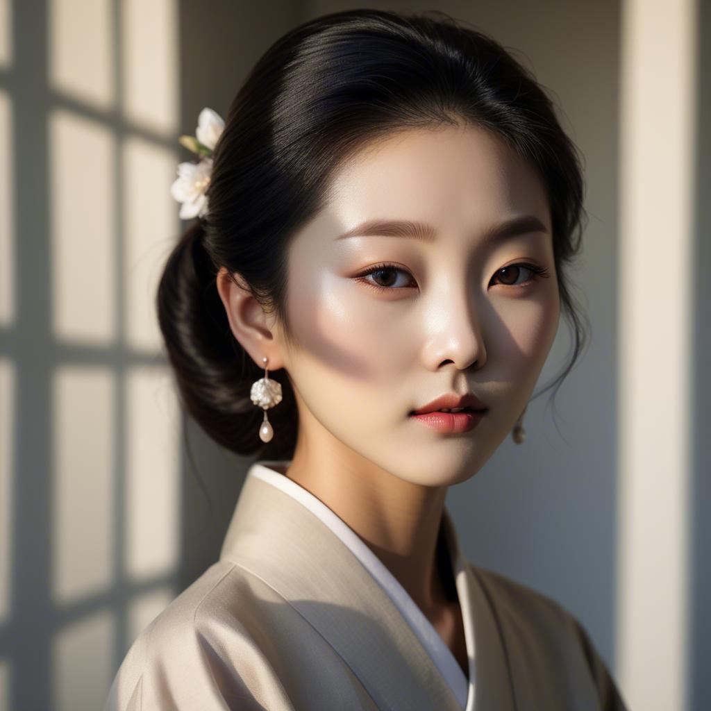 A stunning image of korean elegance in soft shadows.