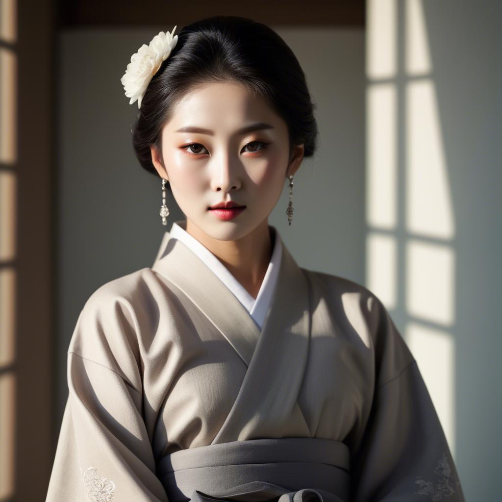 A stunning image of korean elegance in soft shadows.