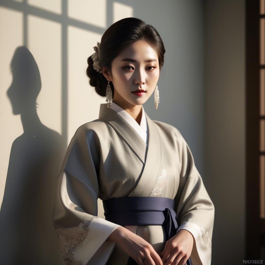A stunning image of korean elegance in soft shadows.