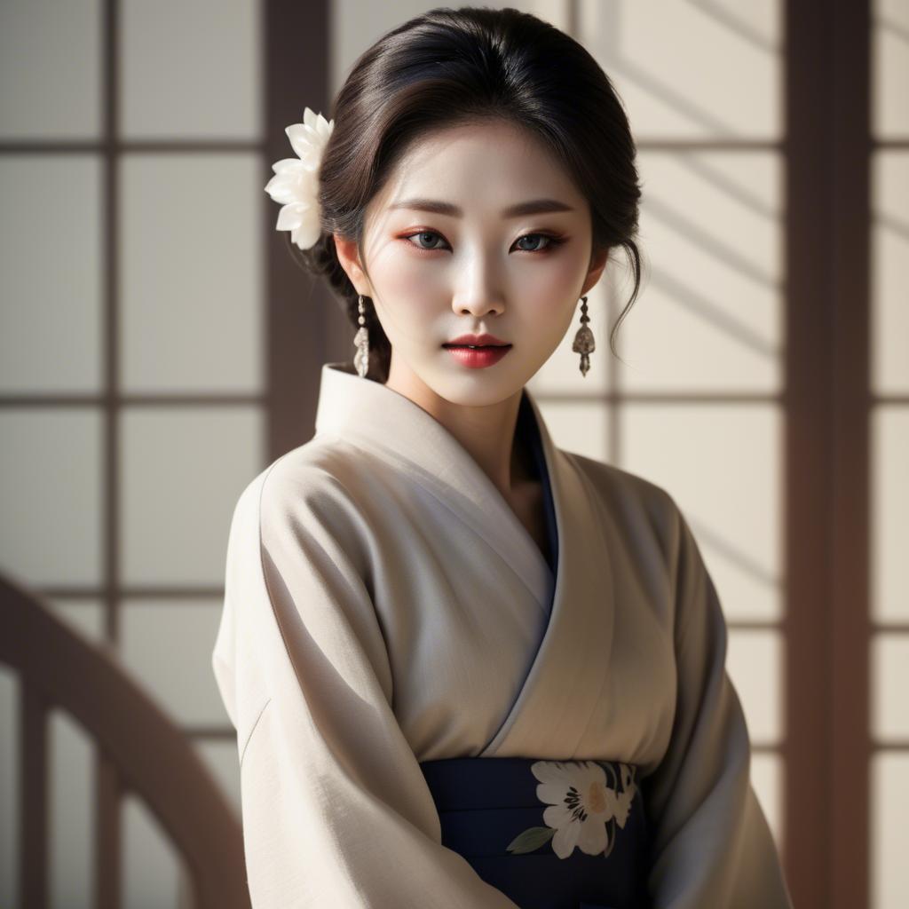 A stunning image of korean elegance in soft shadows.