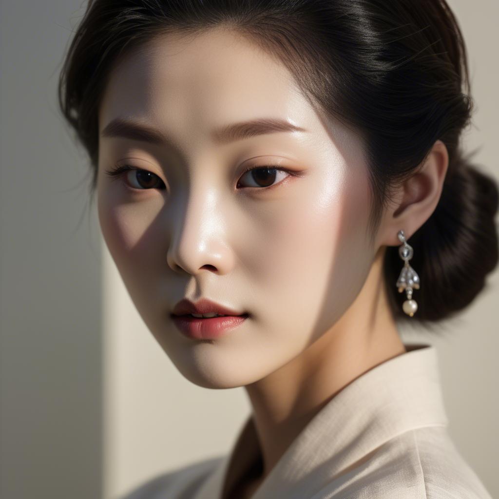 A stunning image of korean elegance in soft shadows.