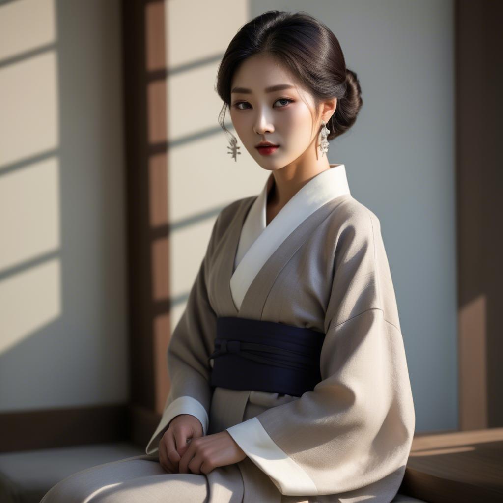 A stunning image of korean elegance in soft shadows.
