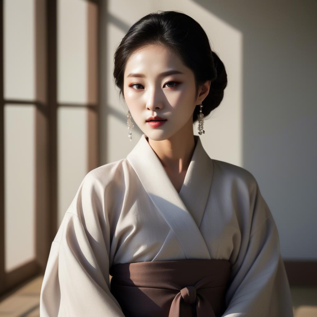 A stunning image of korean elegance in soft shadows.