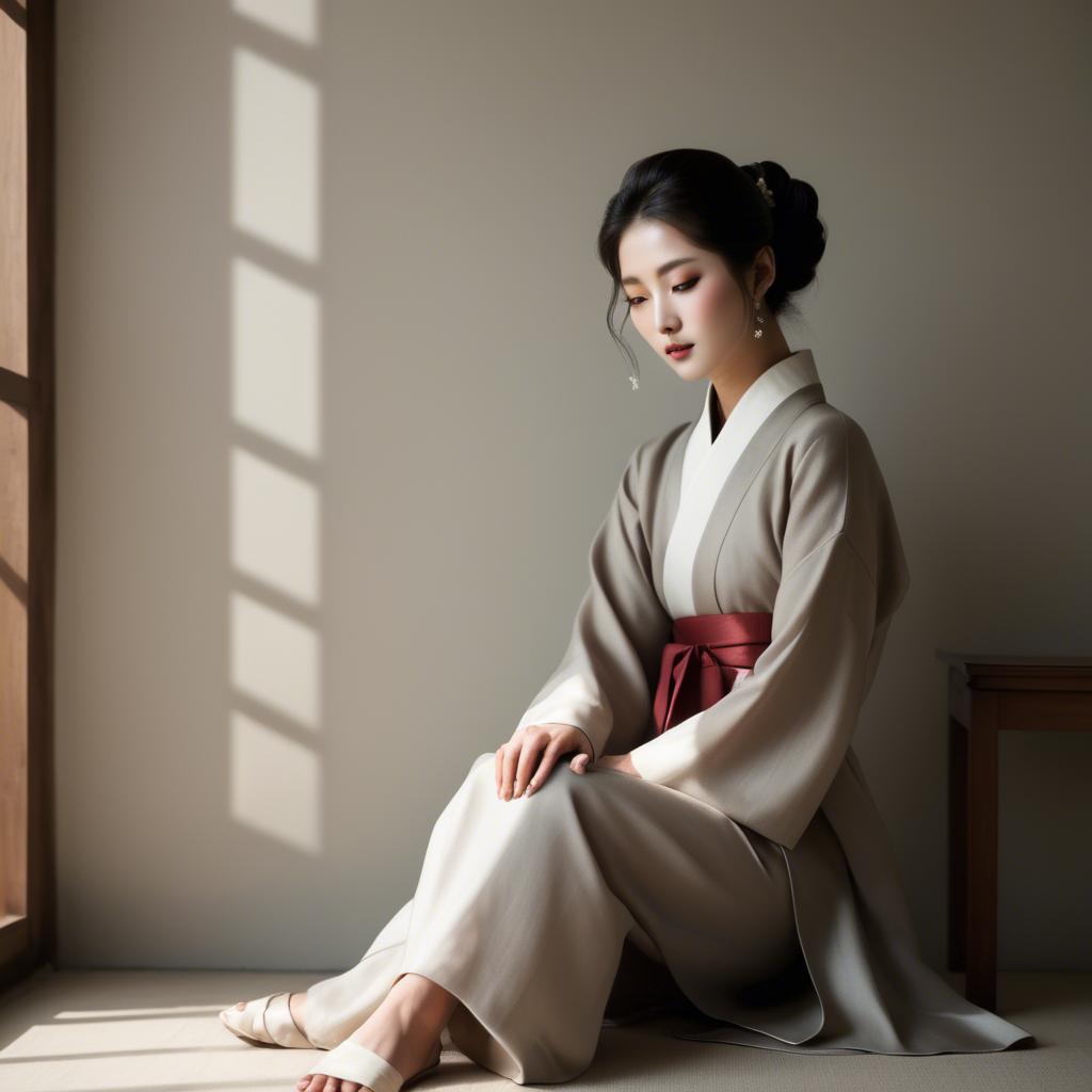A stunning image of korean elegance in soft shadows.