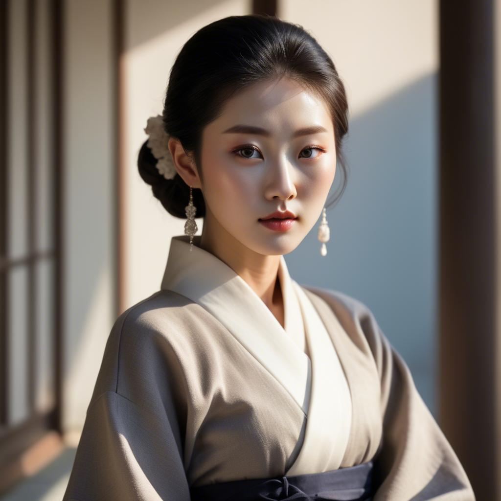 A stunning image of korean elegance in soft shadows.