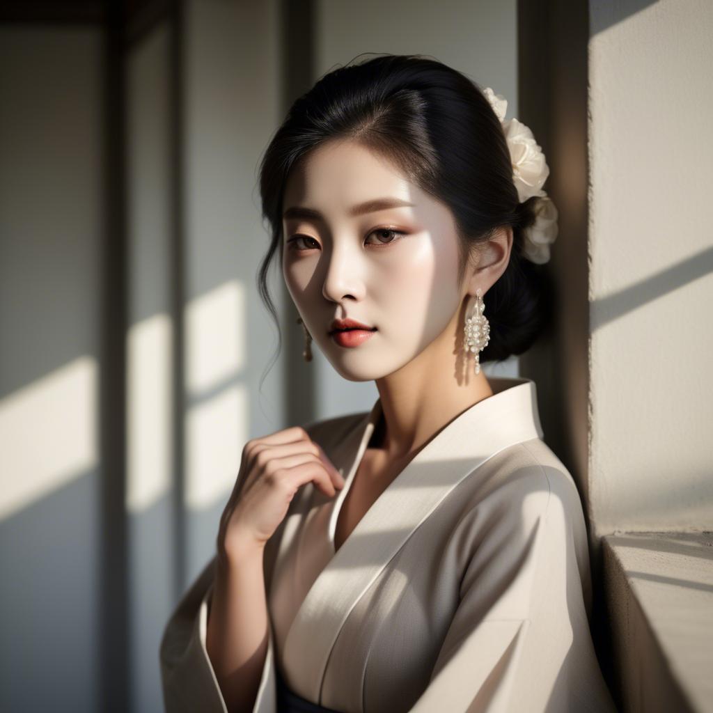 A stunning image of korean elegance in soft shadows.