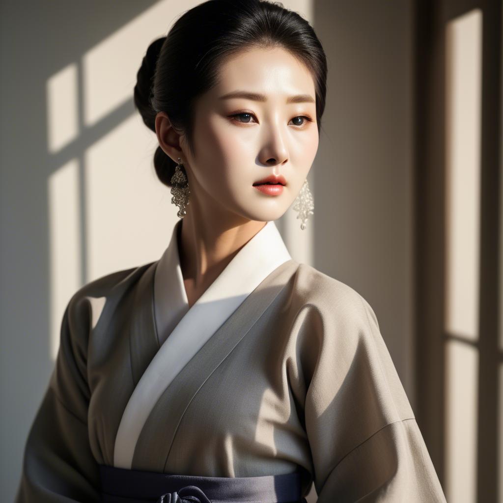 A stunning image of korean elegance in soft shadows.