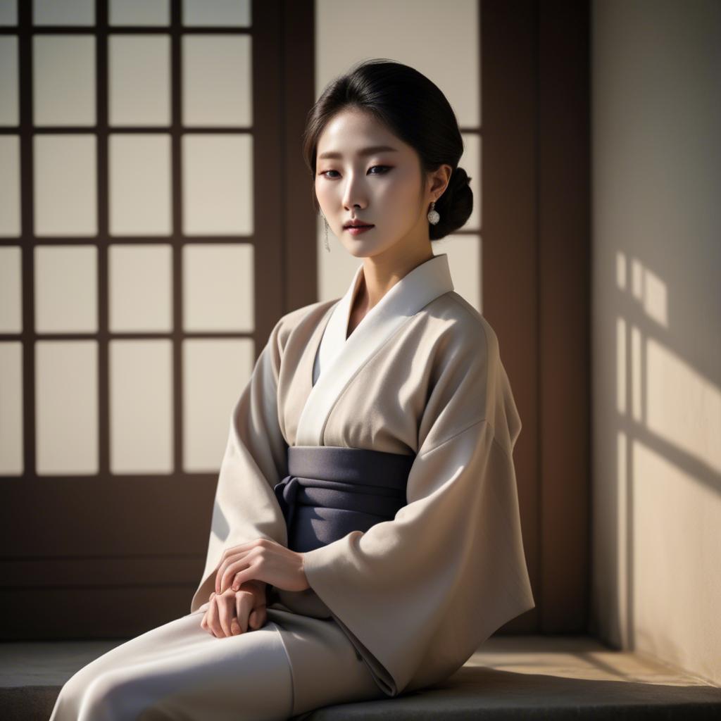 A stunning image of korean elegance in soft shadows.