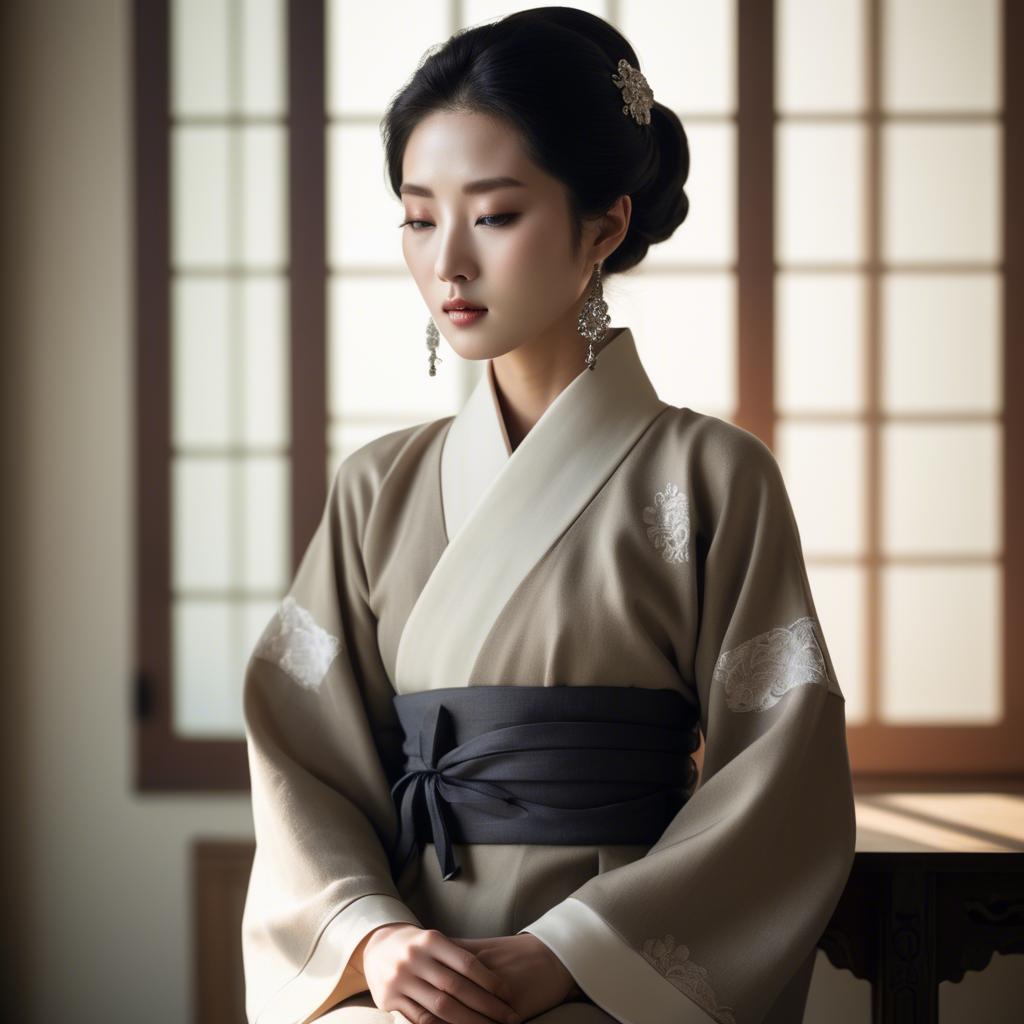A stunning image of korean elegance in soft shadows.