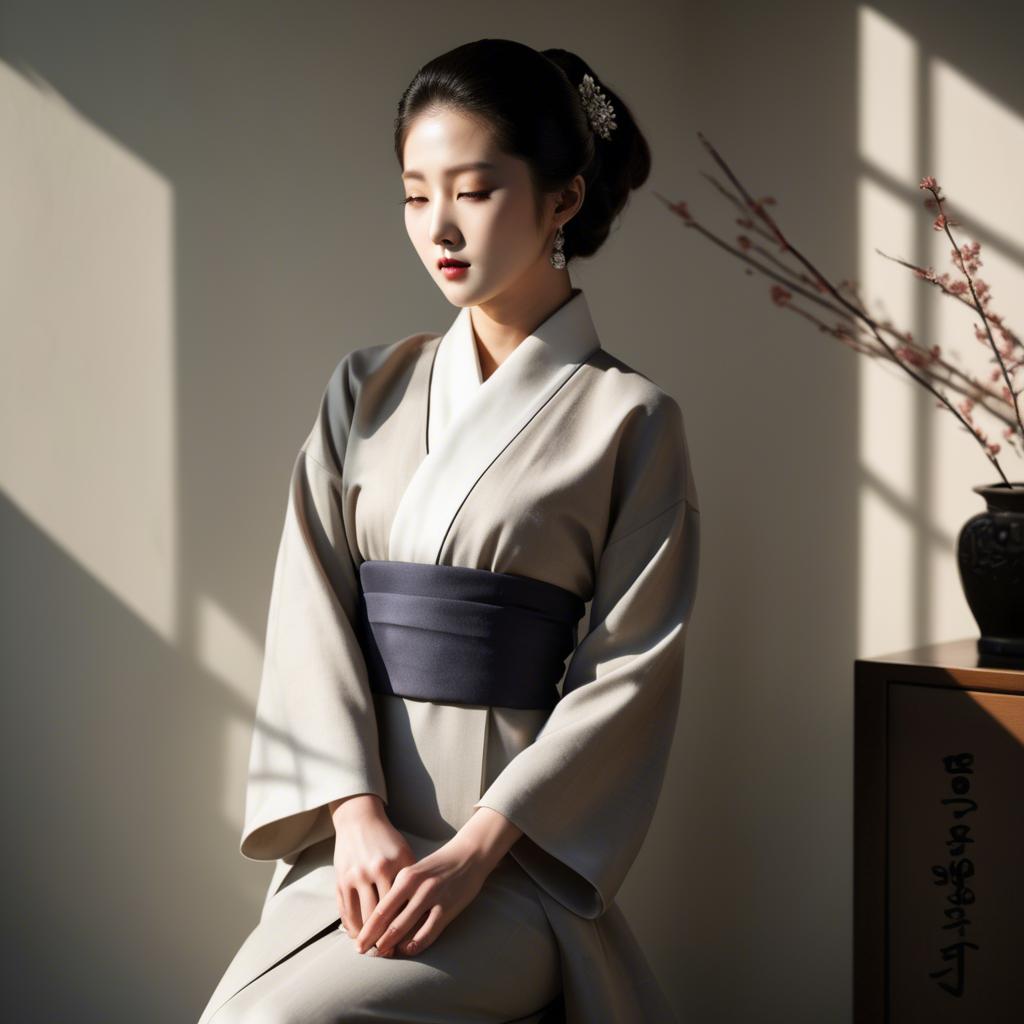 A stunning image of korean elegance in soft shadows.