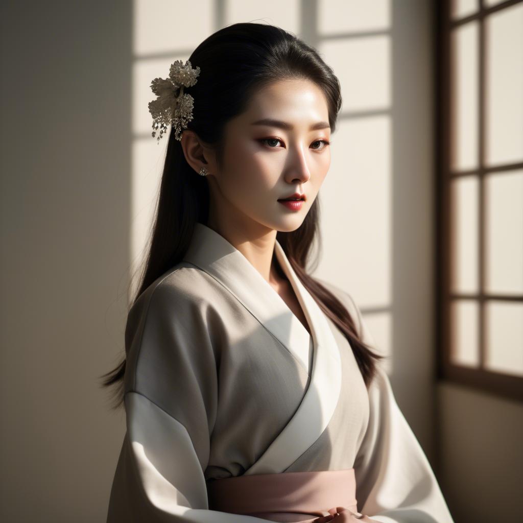 A stunning image of korean elegance in soft shadows.
