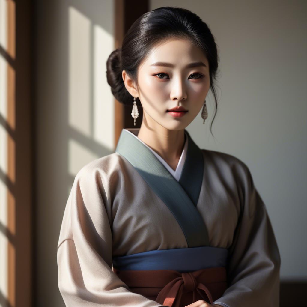 A stunning image of korean elegance in soft shadows.