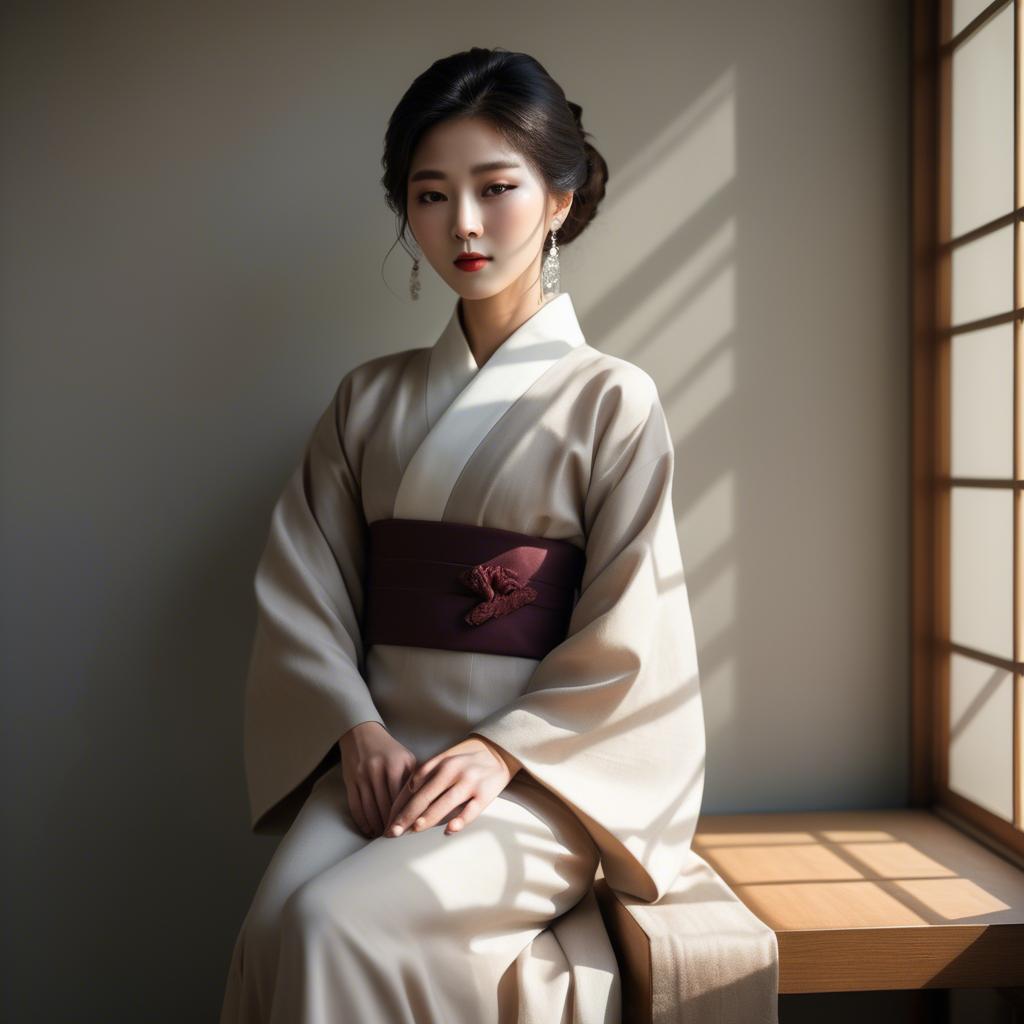 A stunning image of korean elegance in soft shadows.