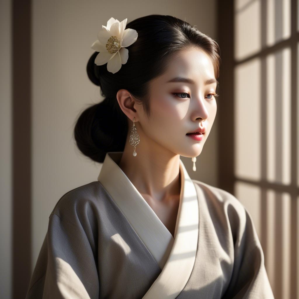 A stunning image of korean elegance in soft shadows.