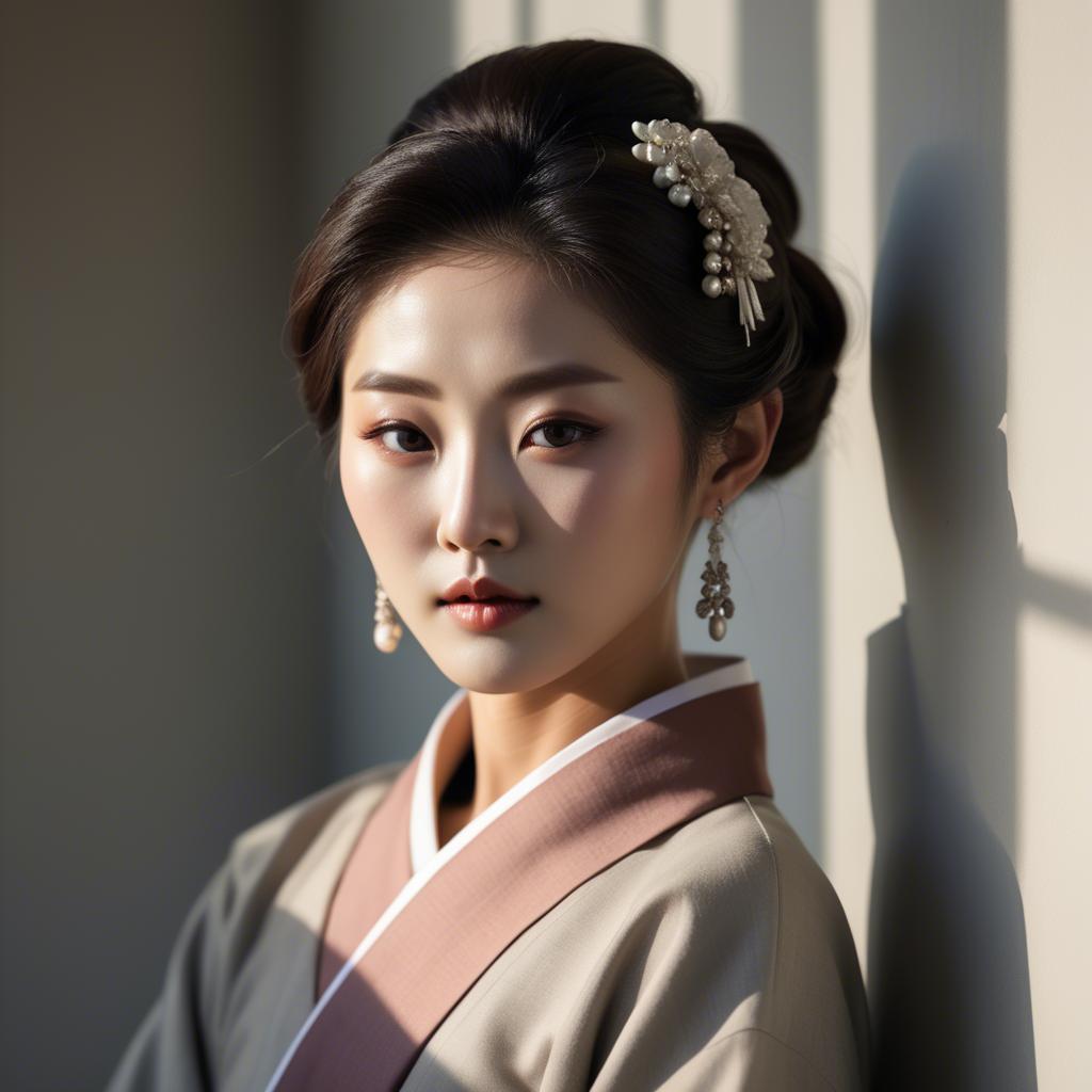A stunning image of korean elegance in soft shadows.