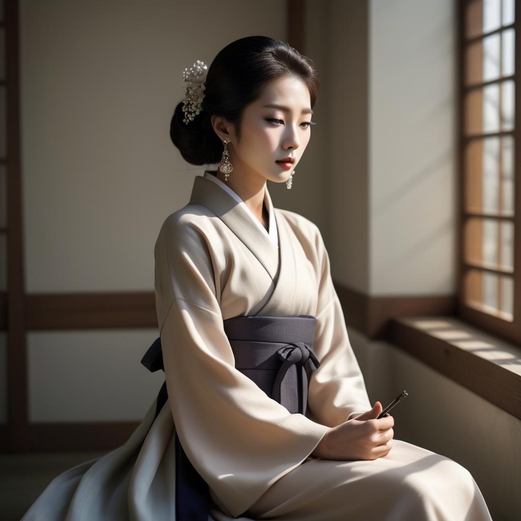 A stunning image of korean elegance in soft shadows.