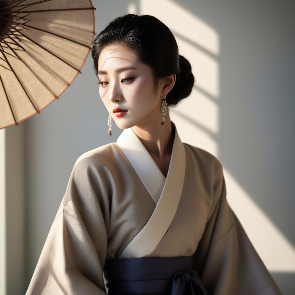 A stunning image of korean elegance in soft shadows.