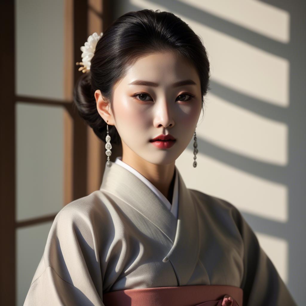 A stunning image of korean elegance in soft shadows.