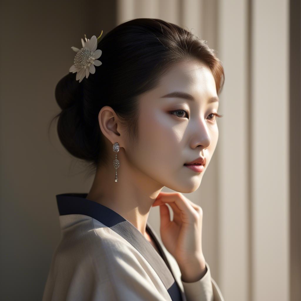A stunning image of korean elegance in soft shadows.