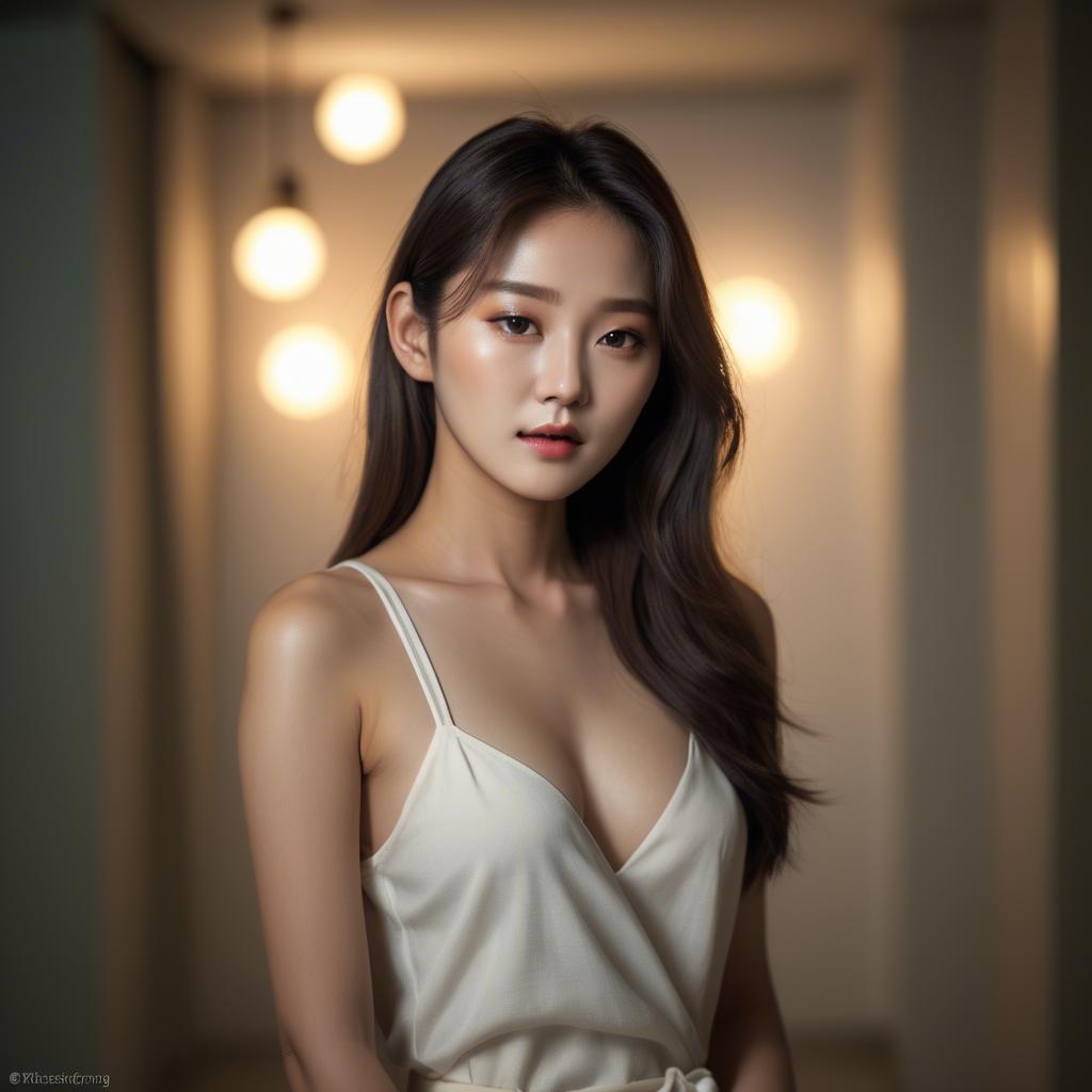 A stunning image of korean model in soft lighting.