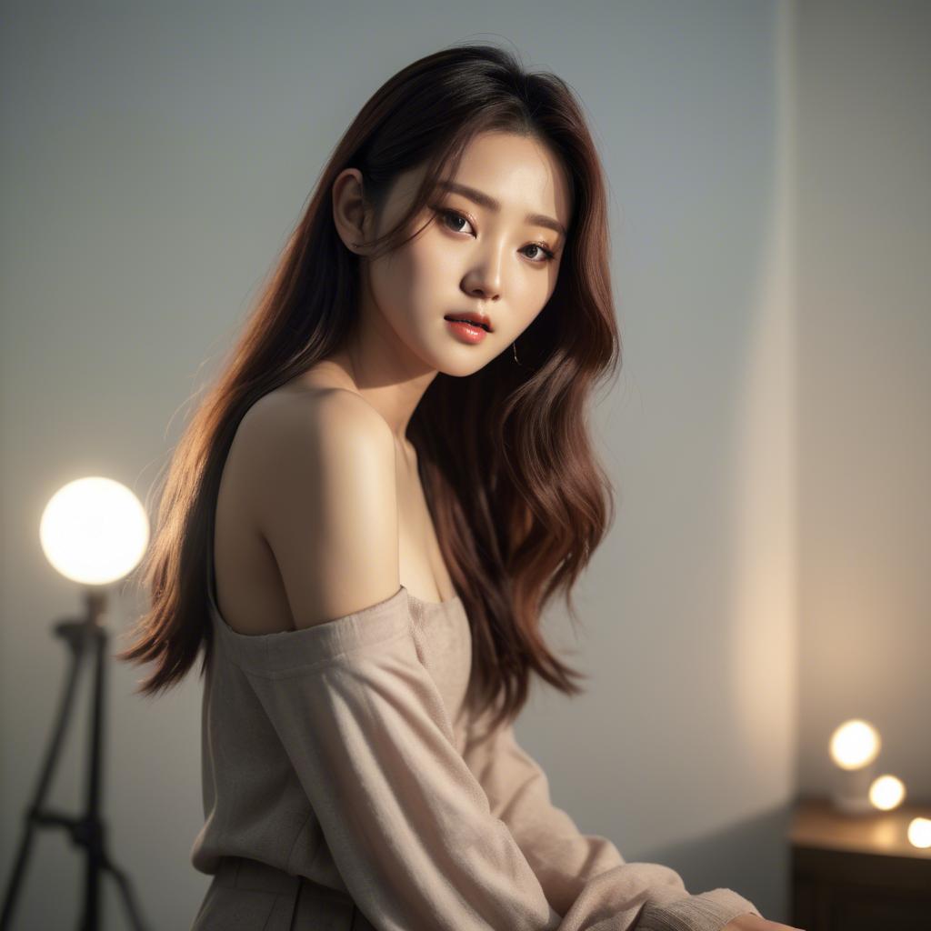 A stunning image of korean model in soft lighting.