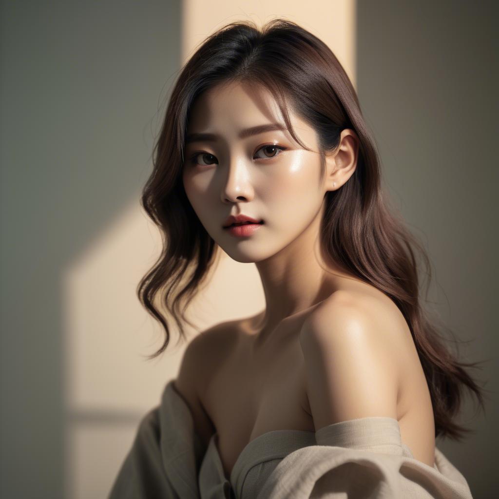 A stunning image of korean model in soft lighting.
