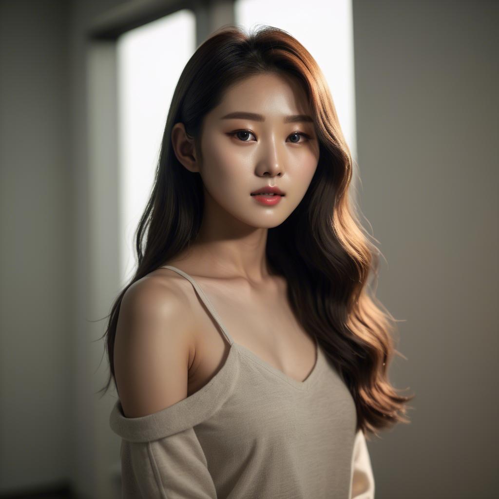 A stunning image of korean model in soft lighting.