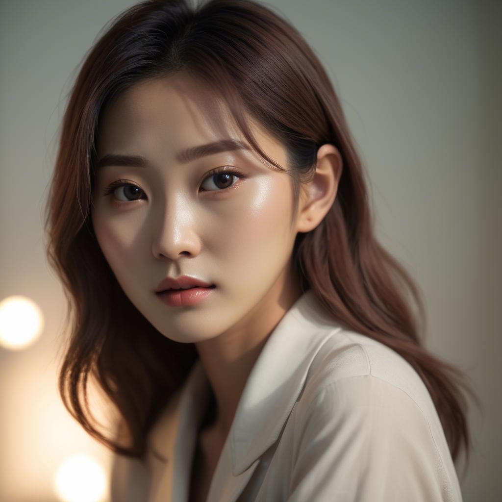 A stunning image of korean model in soft lighting.