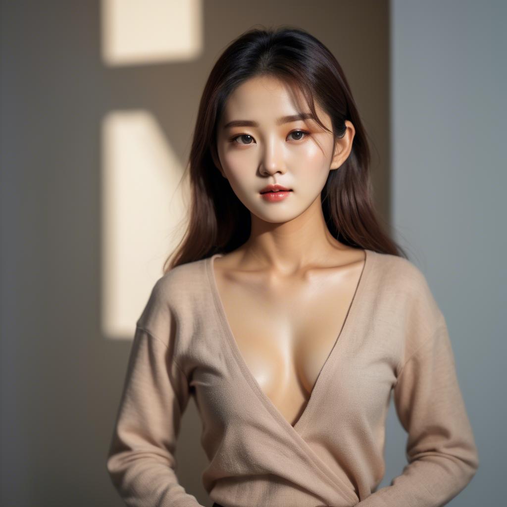 A stunning image of korean model in soft lighting.