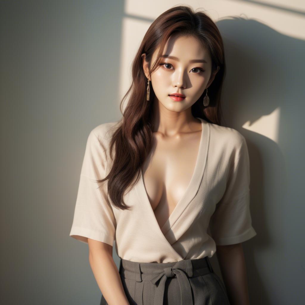 A stunning image of korean model in soft lighting.