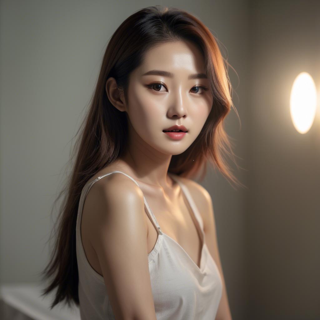 A stunning image of korean model in soft lighting.