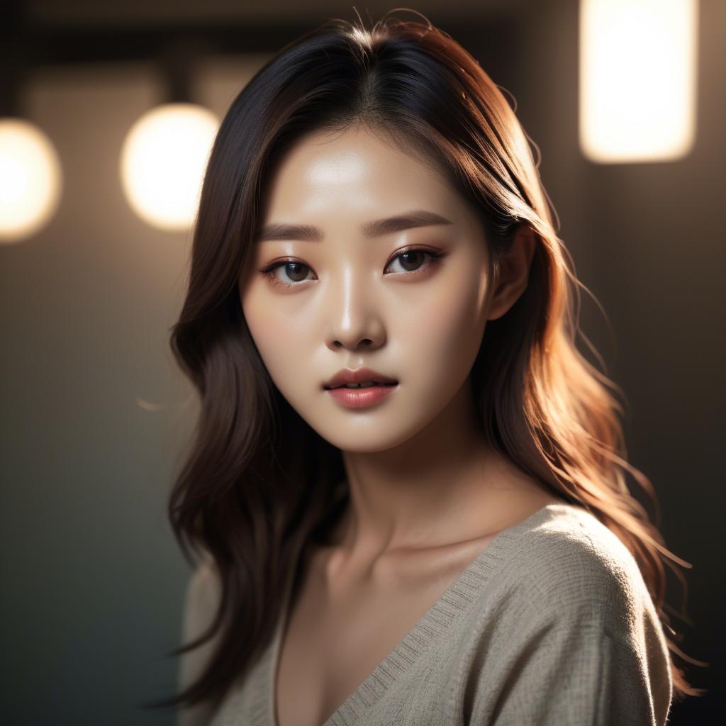 A stunning image of korean model in soft lighting.