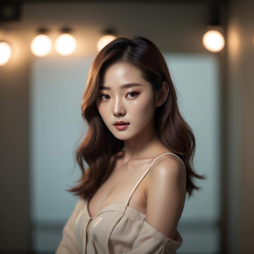 A stunning image of korean model in soft lighting.