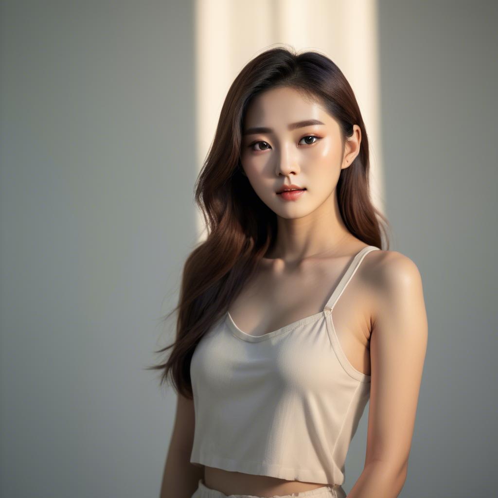 A stunning image of korean model in soft lighting.