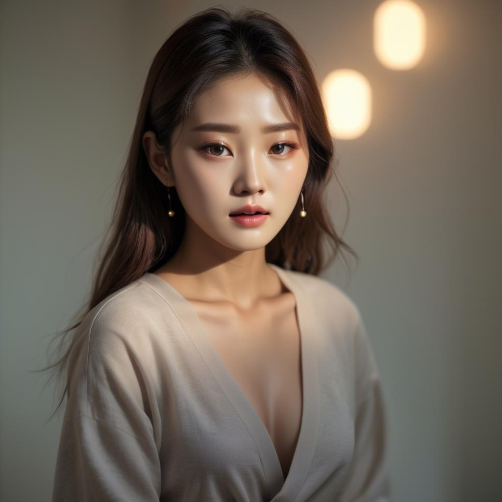 A stunning image of korean model in soft lighting.