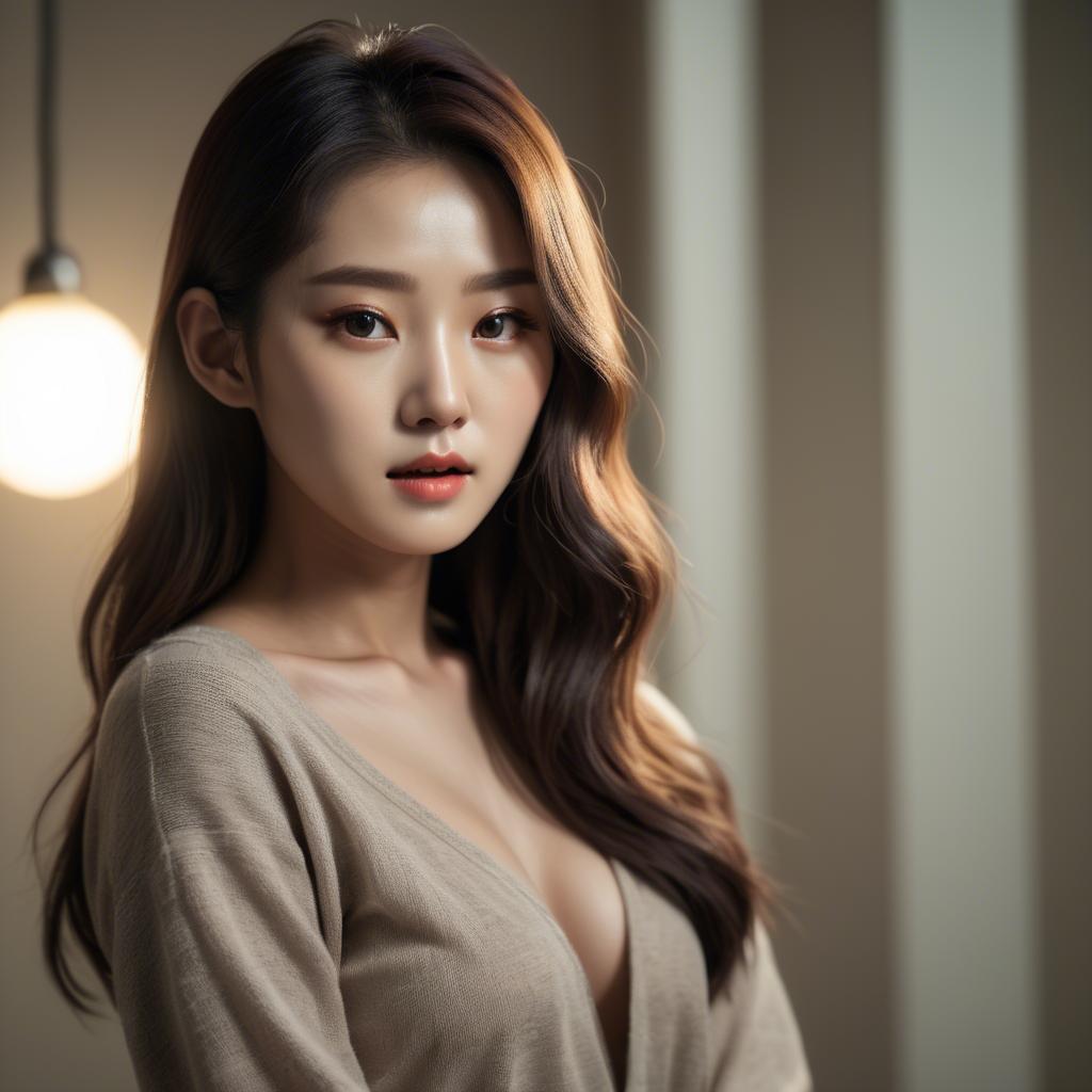 A stunning image of korean model in soft lighting.